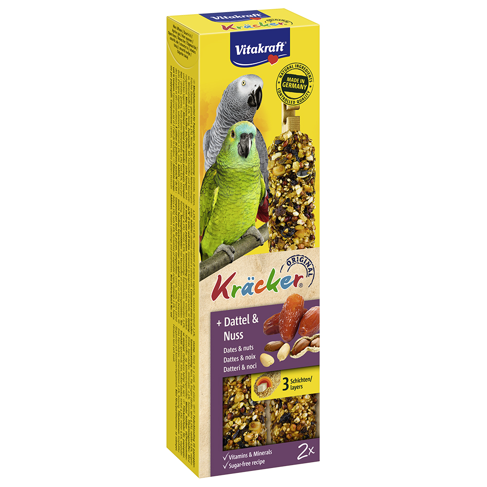 Vitakraft Kracker Duo για μεγάλους παπαγάλους - Καρύδια και χουρμάδες